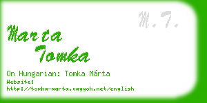 marta tomka business card
